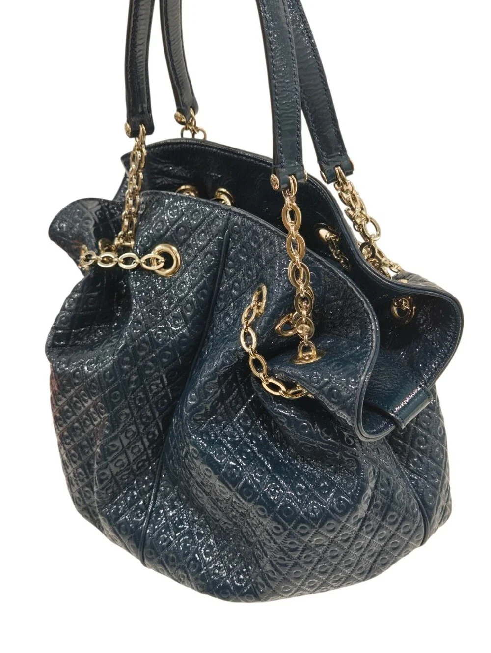 TOD'S  Quilted‎ Patent Leather Chain Tote shoulder bag